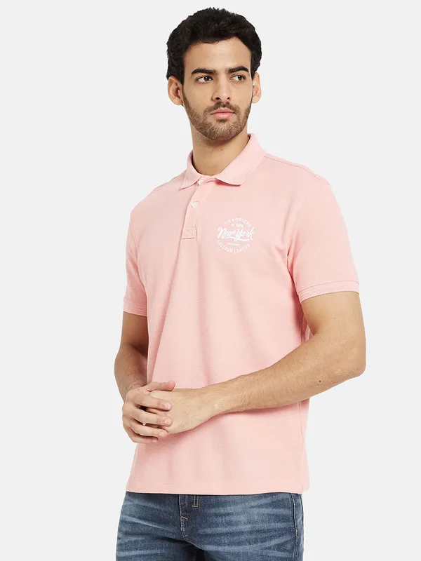 Polo Collar Shirt in Petal Pink main image 1